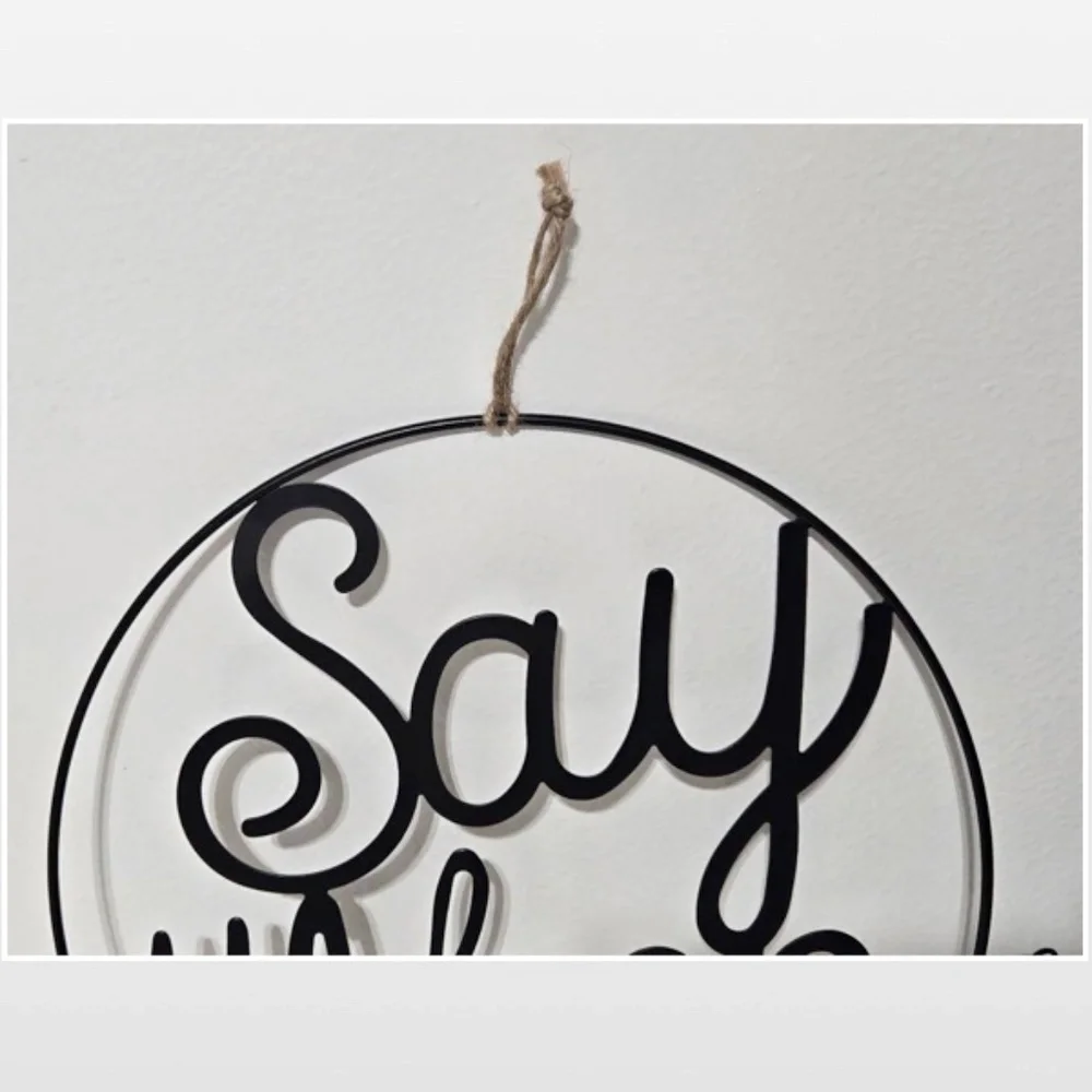 New Room & Retreat Wall Décor “Say When” Black Metal Circle Sign Bar Large